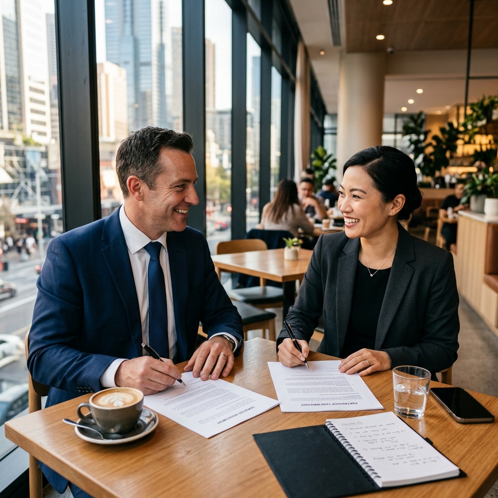 Professional financial advisor discussing mortgage note options with client